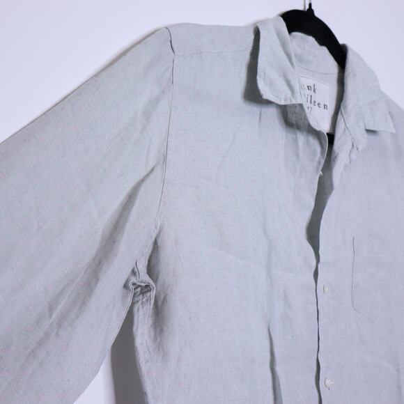 FRANK & EILEEN Barry Tailored Button-Up Shirt Mint Polka Dot Casual Women's M - Picture 6 of 15
